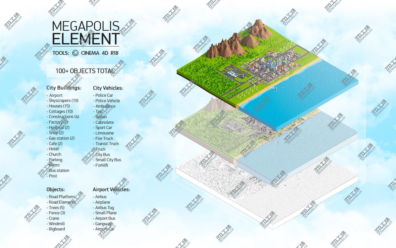 images/goods_img/20210113/Low Poly Megapolis City Premium Pack (Landscape, Buildings, Airport) model/2.jpg